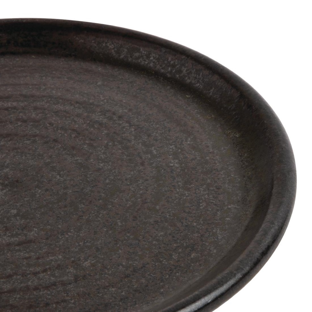 Assiettes plates noir mat Olympia Canvas 18 cm  (Lot de 6)