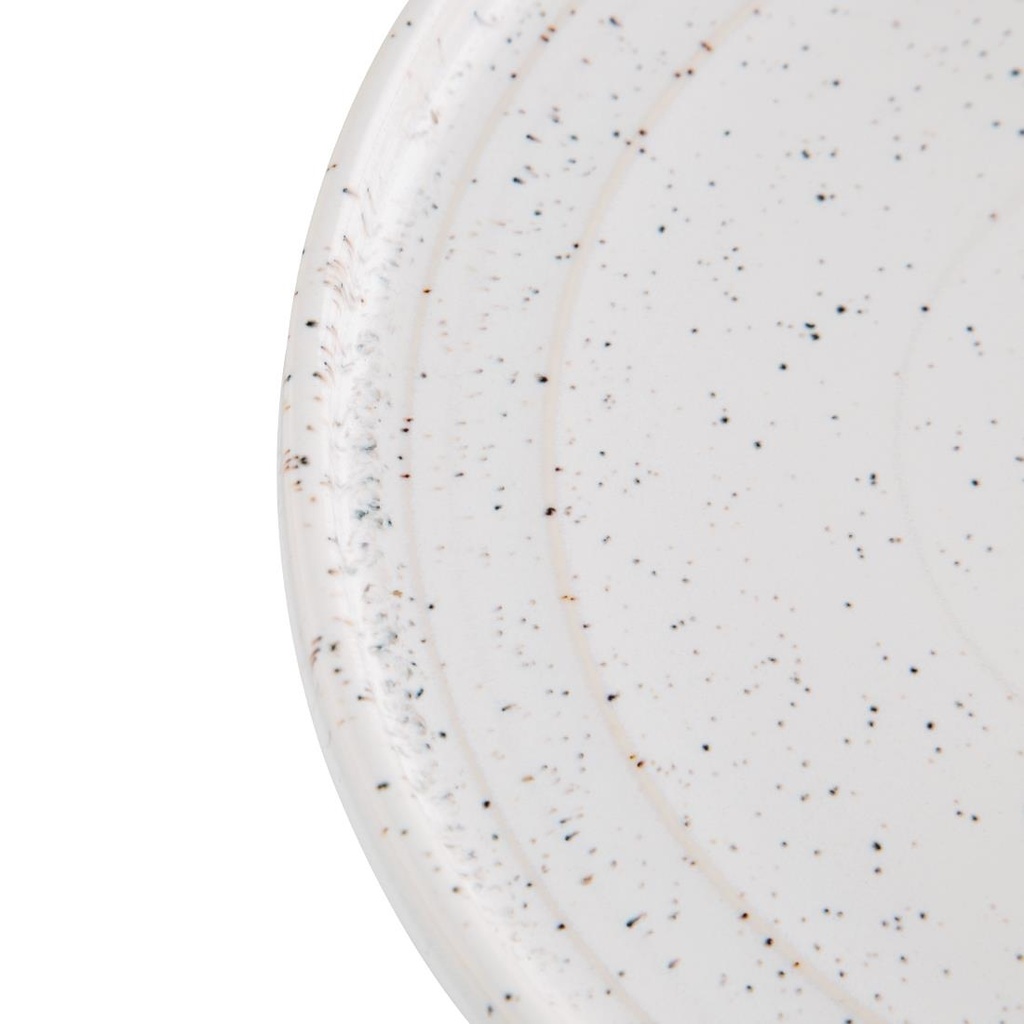 Assiettes plates rondes Olympia Cavolo blanc moucheté 220mm (lot de 6)