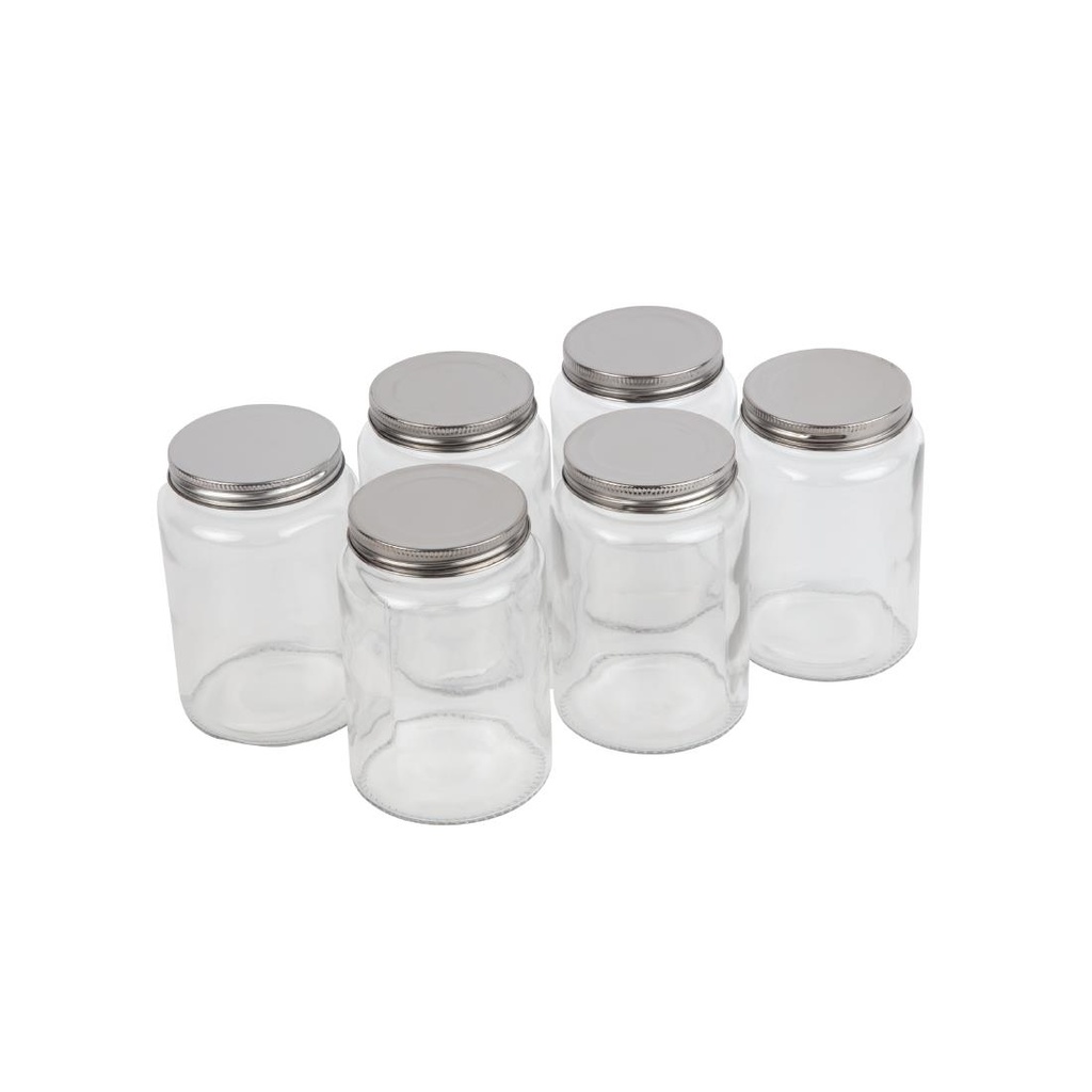 Bocaux à conserves en verre avec couvercle à visser Vogue 550ml (lot de 6)