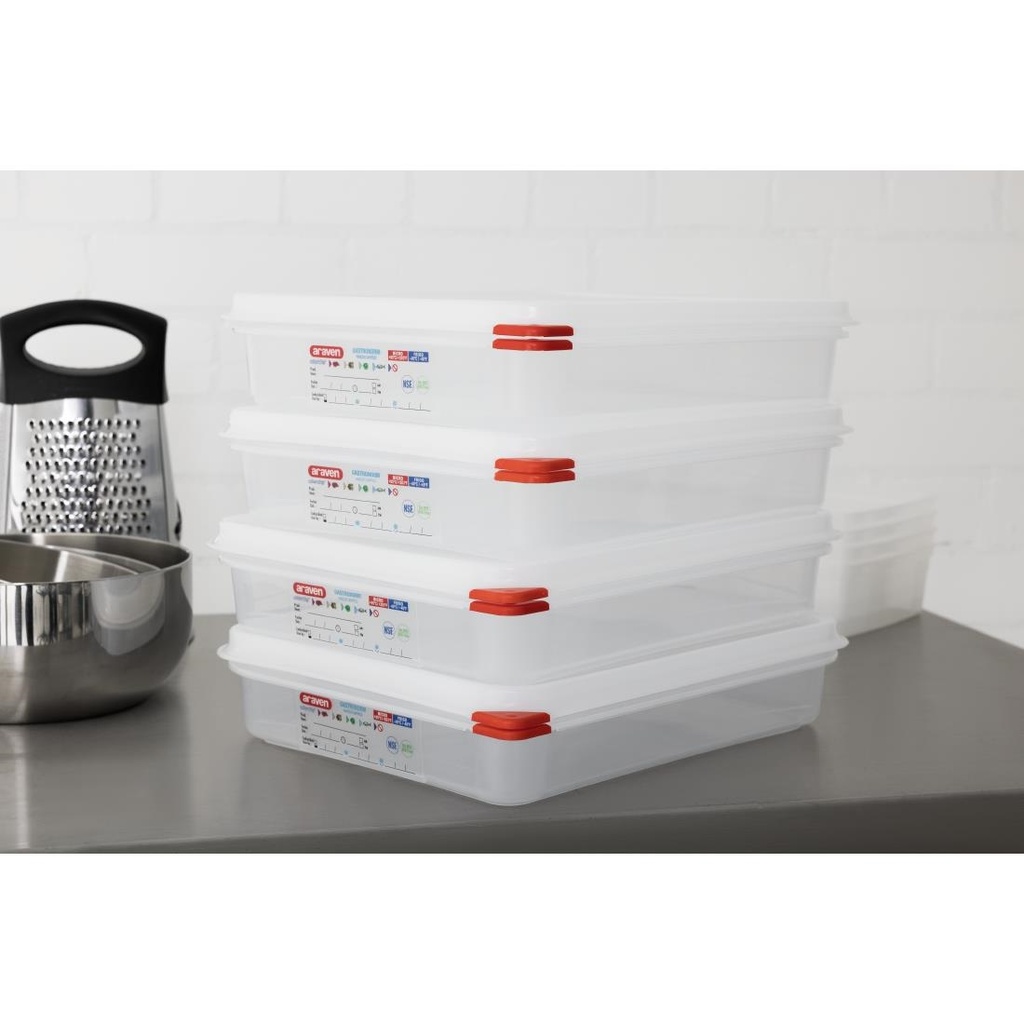 Boîte alimentaire GN1/2  Araven 4L (Lot de 4)