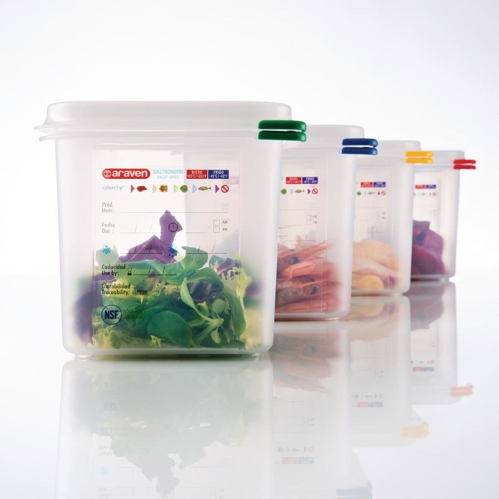 Boîte alimentaire GN 1/6 Araven 2,6L (Lot de 4)