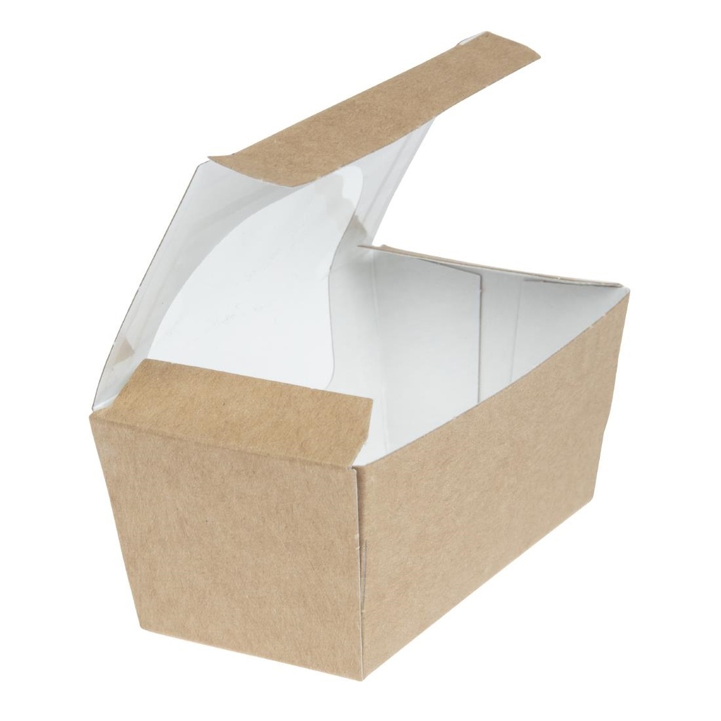 Boîtes à gâteau rectangulaires kraft compostables avec fenêtre Colpac (lot de 500)