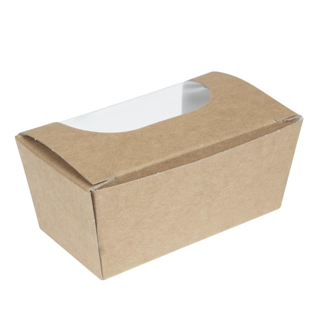 Boîtes à gâteau rectangulaires kraft compostables avec fenêtre Colpac (lot de 500)