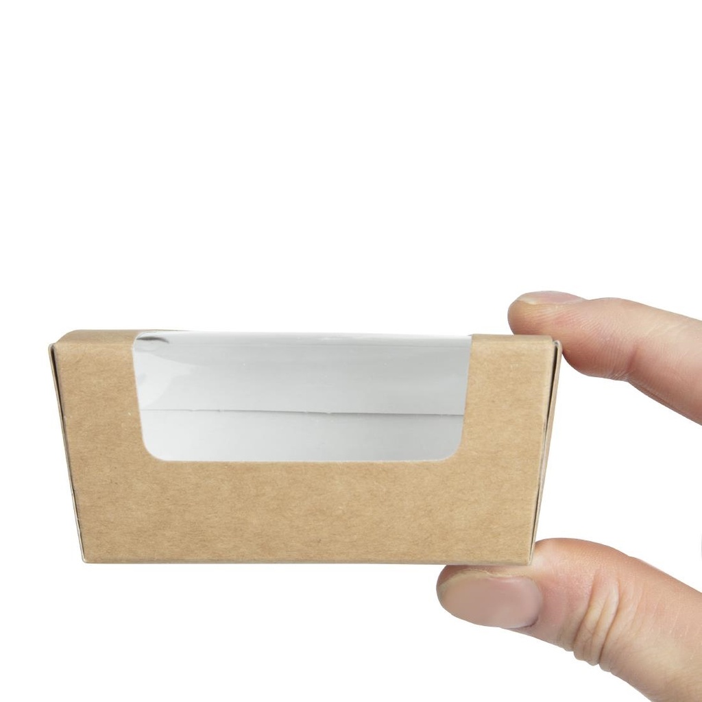 Boîtes à gâteau rectangulaires kraft compostables avec fenêtre Colpac (lot de 500)