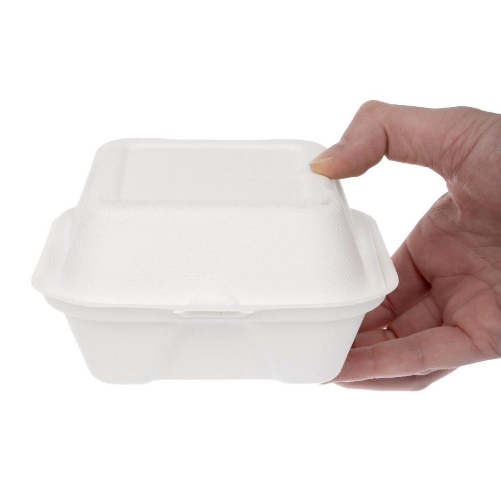 Boîtes à hamburger compostables en bagasse Vegware 152mm ( lot de 500)