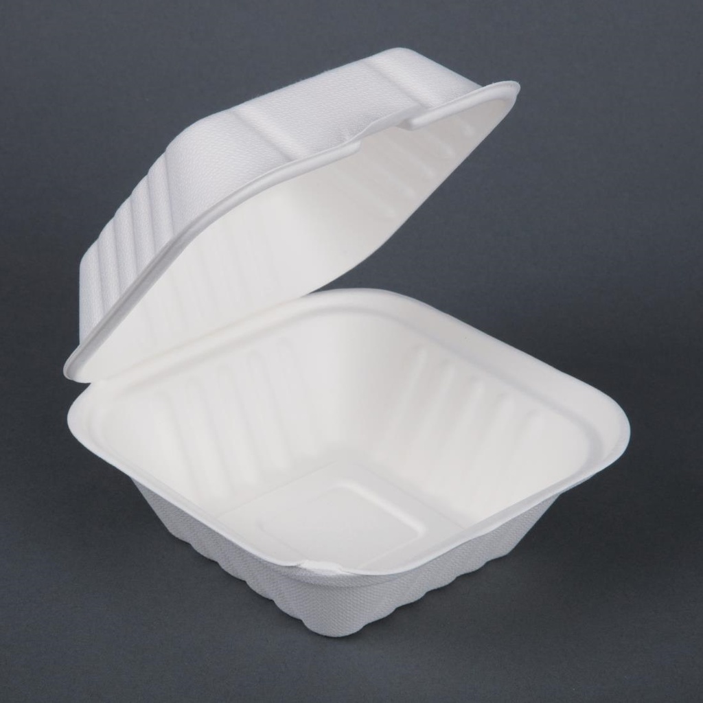 Boîtes à hamburger en bagasse Fiesta Compostable 152mm (Lot de 500)