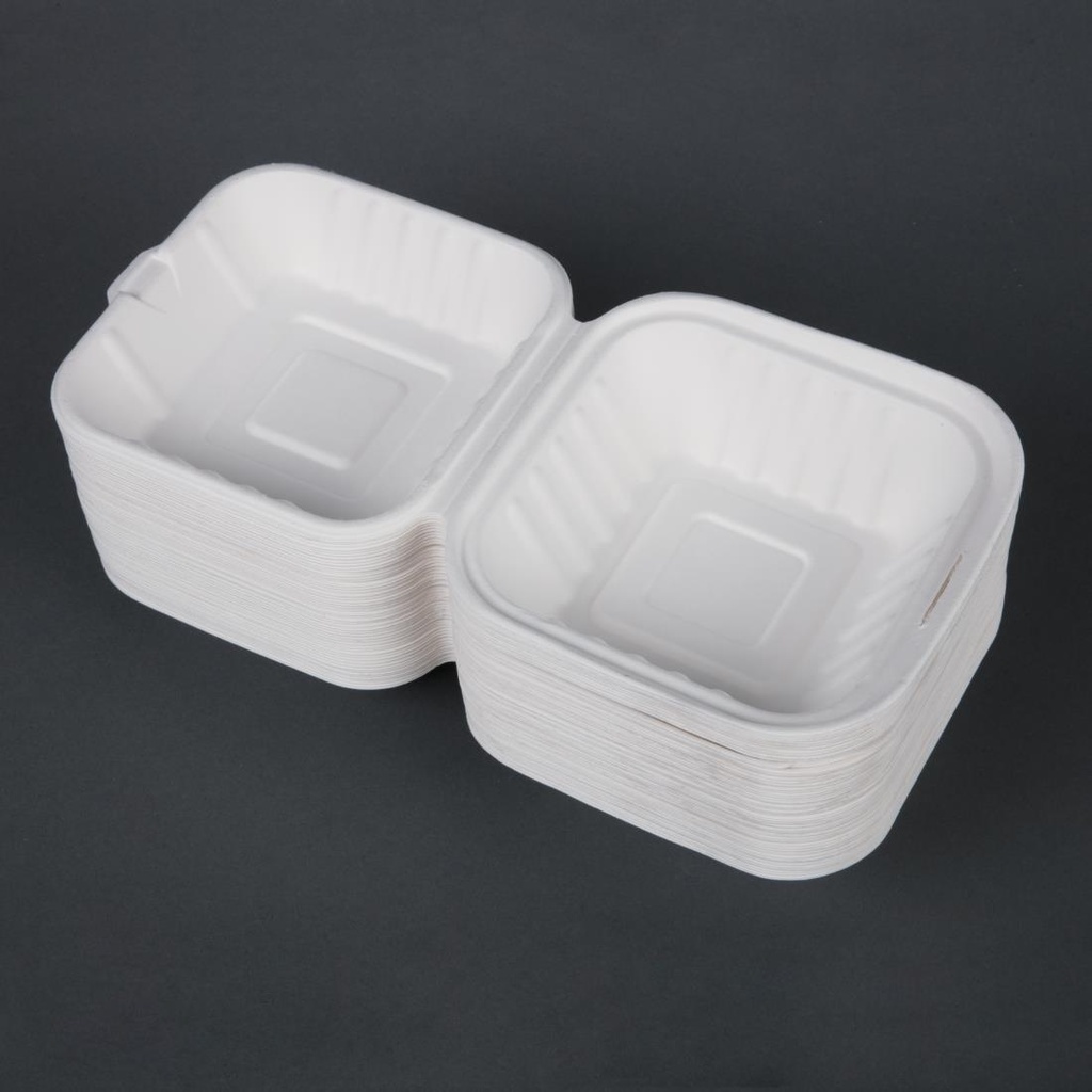 Boîtes à hamburger en bagasse Fiesta Compostable 152mm (Lot de 500)