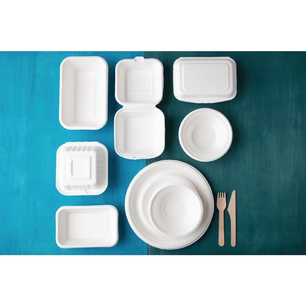 Boîtes à hamburger en bagasse Fiesta Compostable 152mm (Lot de 500)