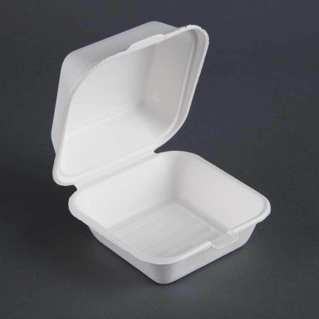 Boîtes à hamburger en bagasse Fiesta Compostable 153mm (Lot de 500)