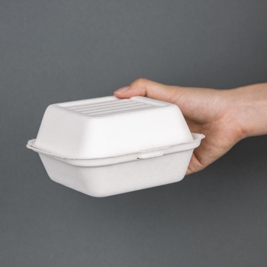 Boîtes à hamburger en bagasse Fiesta Compostable 153mm (Lot de 500)