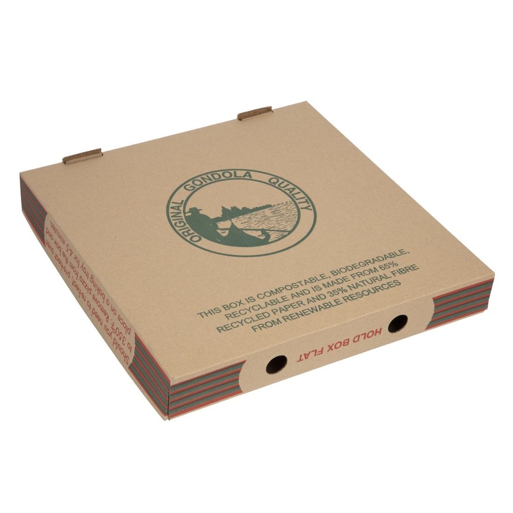 Boîtes à pizza imprimées compostables 311mm (lot de 100)