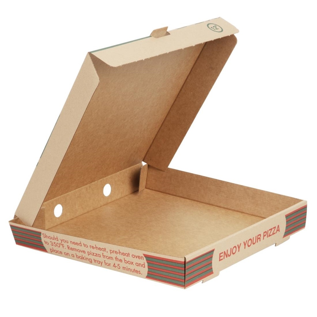 Boîtes à pizza imprimées compostables 311mm (lot de 100)