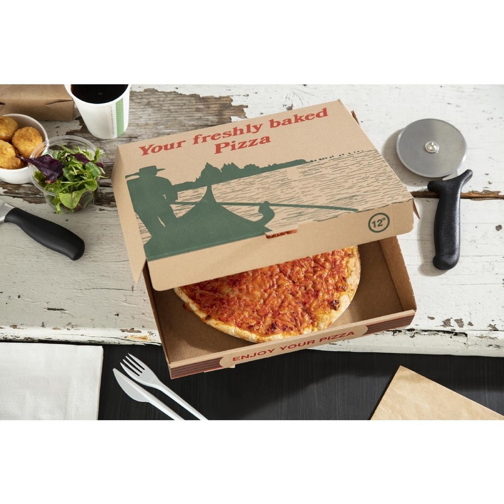 Boîtes à pizza imprimées compostables 311mm (lot de 100)