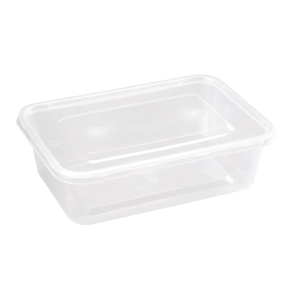 Boîtes moyennes en plastique micro-ondables avec couvercles Fiesta Recyclable 650ml (lot de 250)