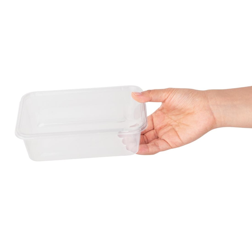 Boîtes moyennes en plastique micro-ondables avec couvercles Fiesta Recyclable 650ml (lot de 250)