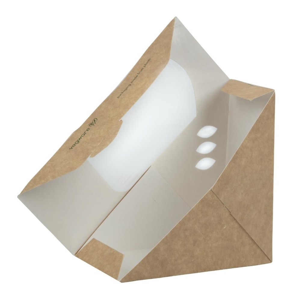 Boîtes sandwichs triangles kraft standards Vegware 65mm (x500)