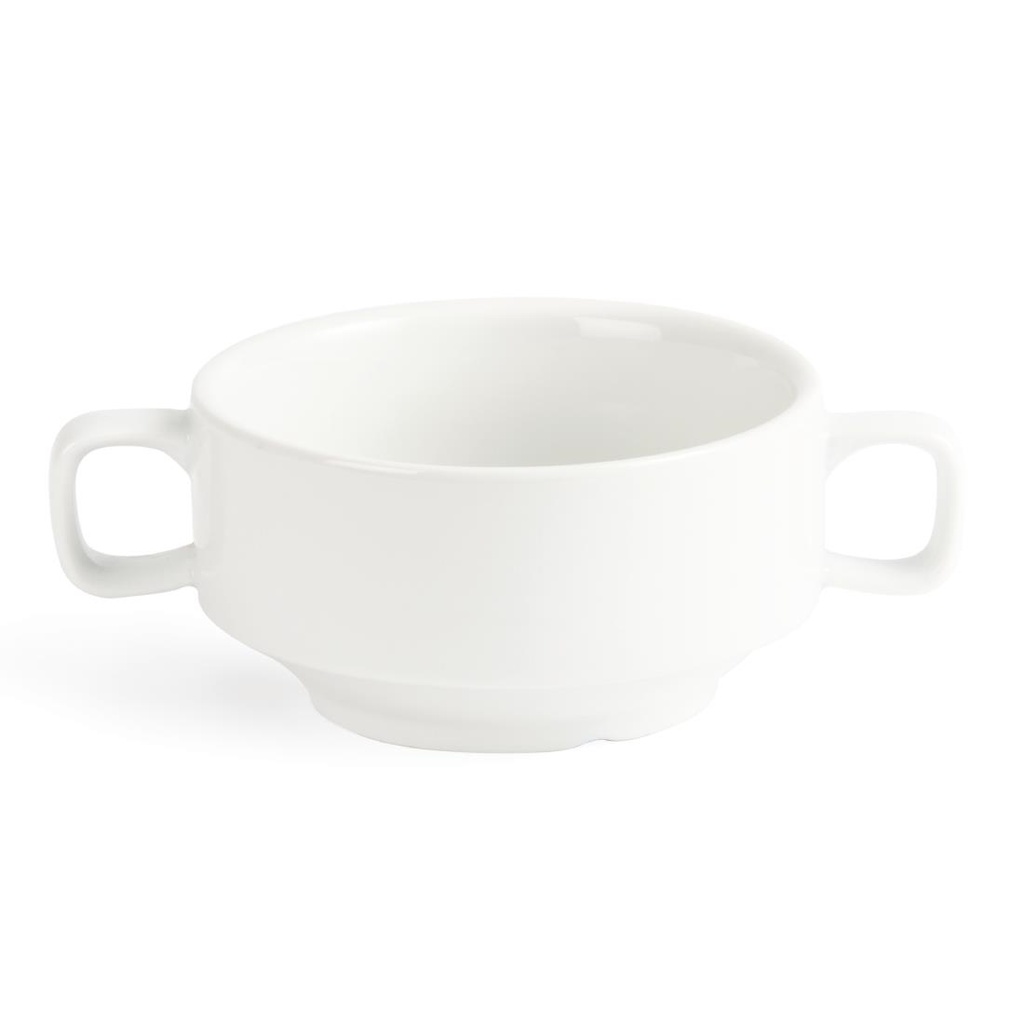 Bol à soupe avec anses blancs Olympia 115mm (Lot de 6)