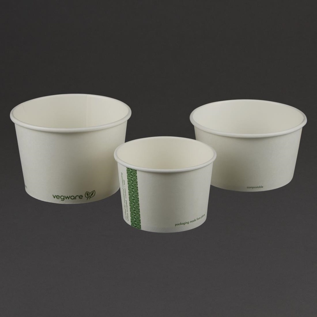 Bols à soupe / glace compostables Vegware 230ml (lot de 1000)