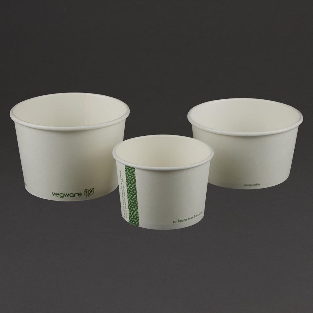 Bols à soupe / glace compostables Vegware 350ml (Lot de 500)