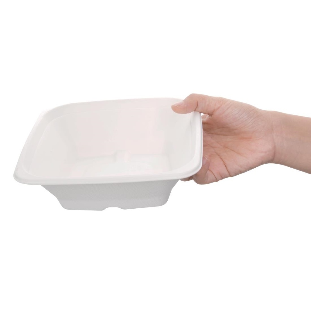 Bols carrés compostables en bagasse Fiesta Compostable 680ml (lot de 50)