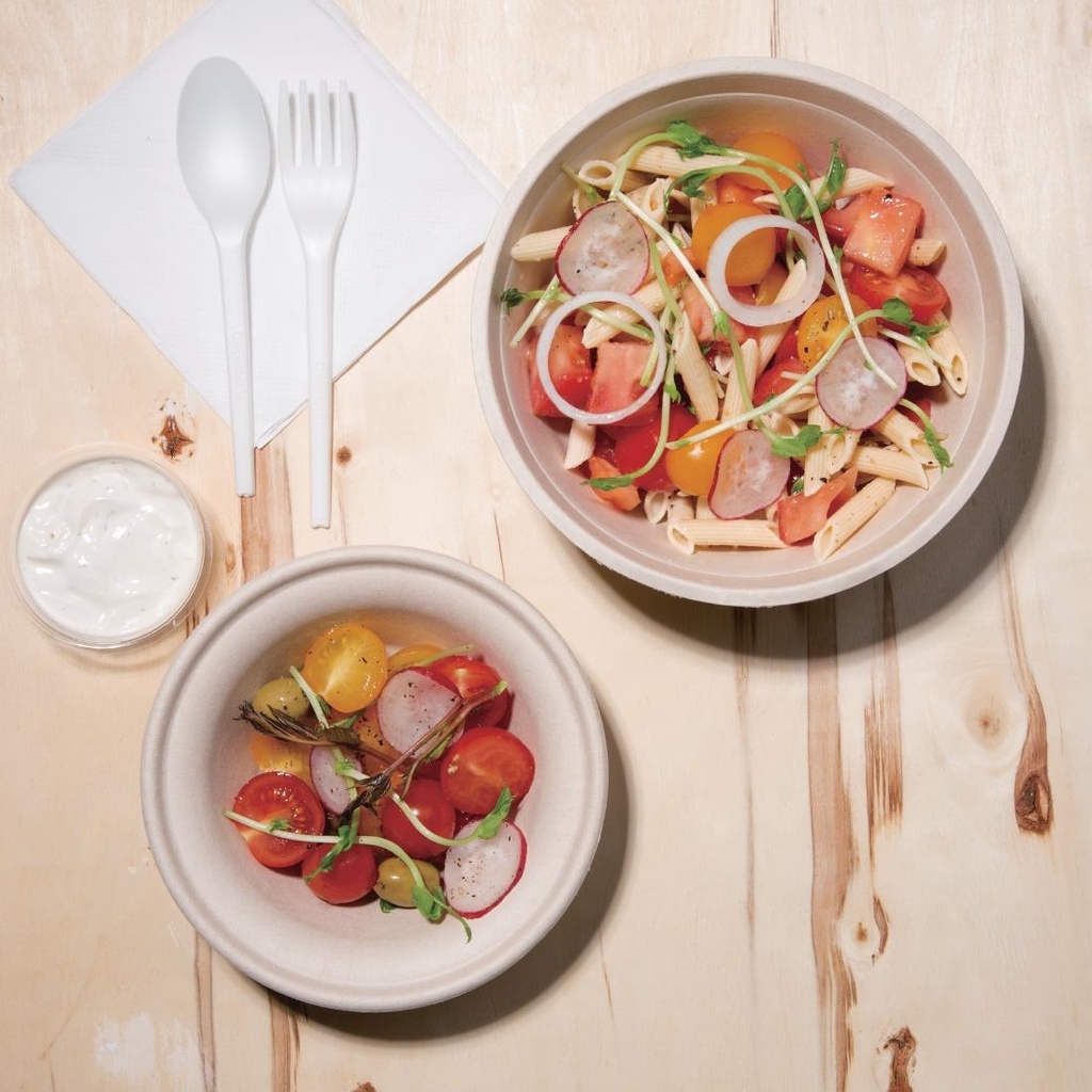 Bols ronds compostables en bagasse coloris naturel Fiesta Compostable 312ml (lot de 50)