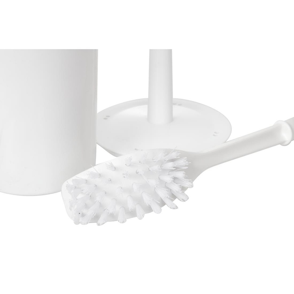 Brosse WC et support blancs Jantex 