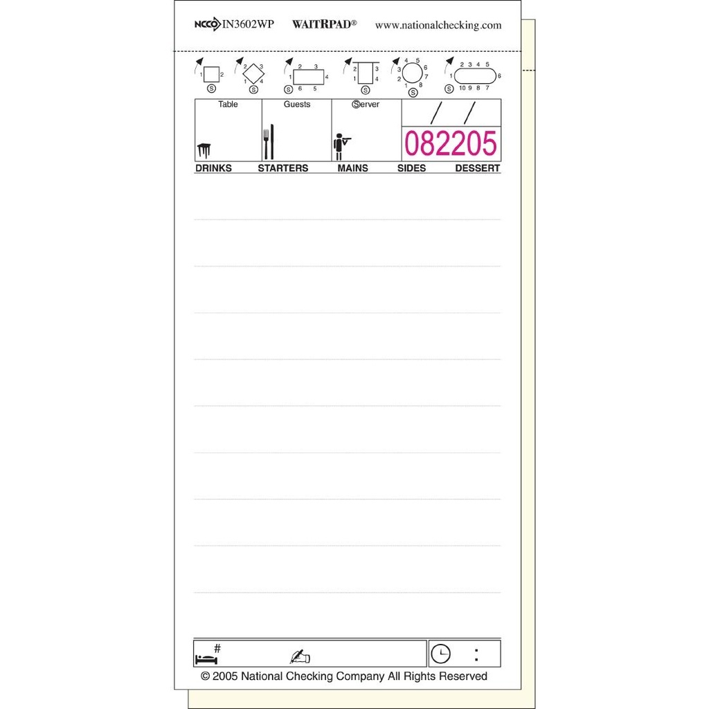 Carnets de commande autocopiants sans carbone WaitRpads (lot de 10)