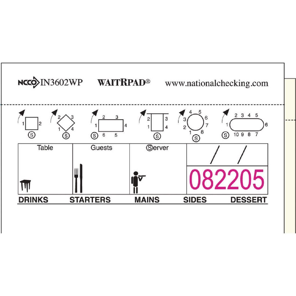 Carnets de commande autocopiants sans carbone WaitRpads (lot de 10)