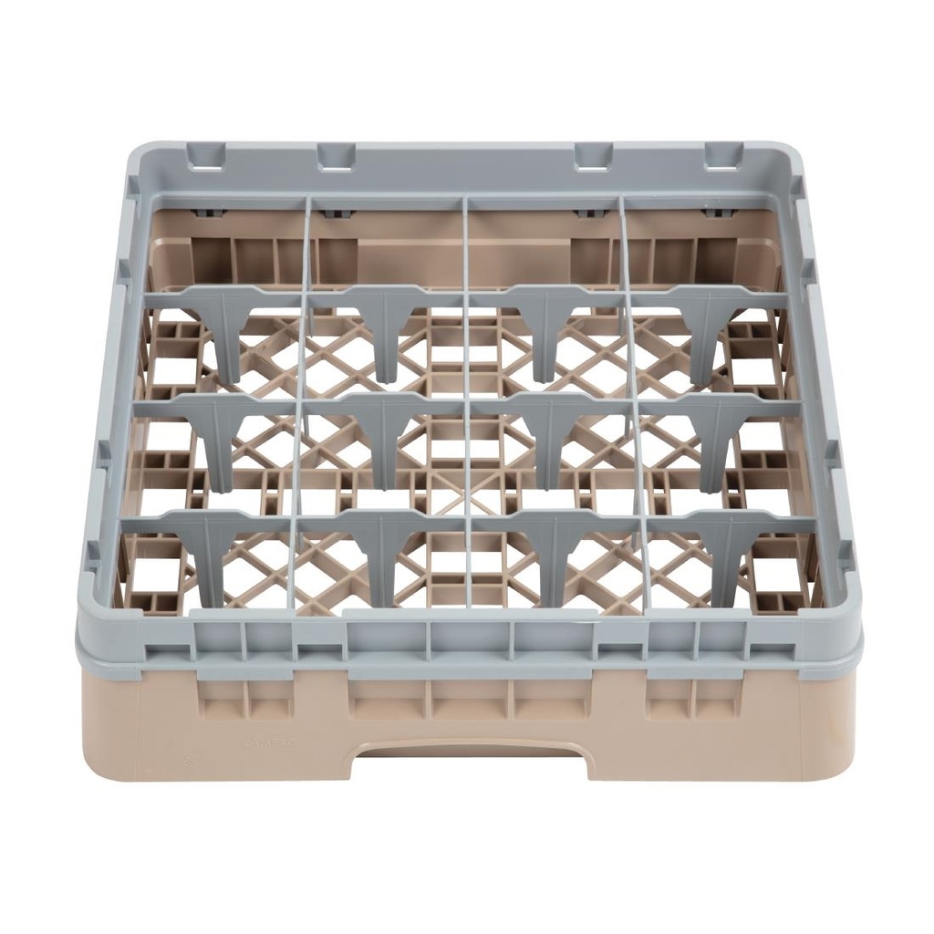 Casier à verres 16 compartiments Camrack Cambro beige hauteur max 92mm