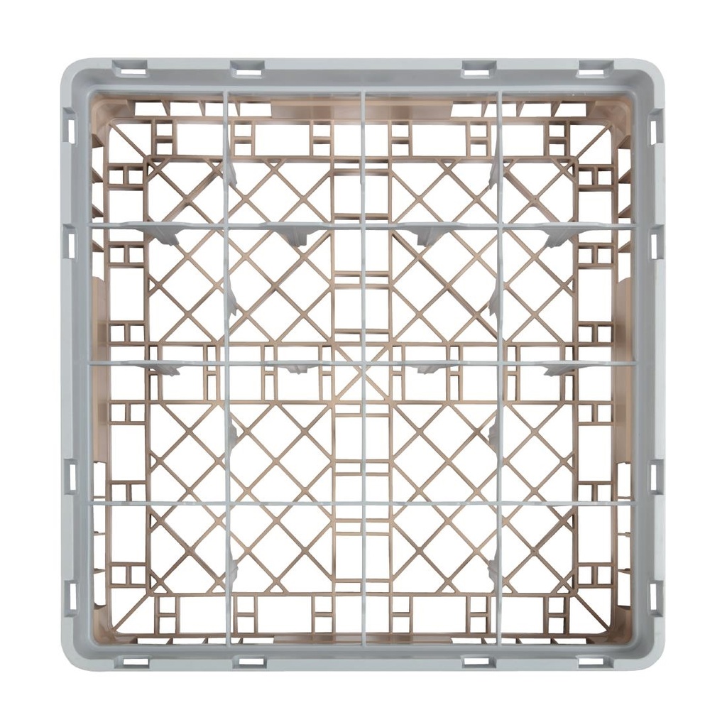 Casier à verres 16 compartiments Camrack Cambro beige hauteur max 92mm