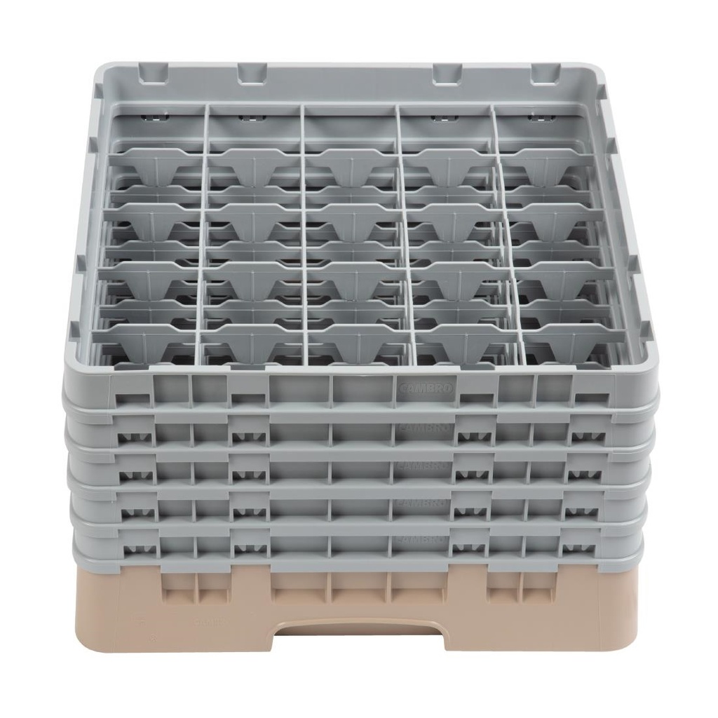 Casier à verres 25 compartiments Camrack Cambro beige hauteur max 257mm