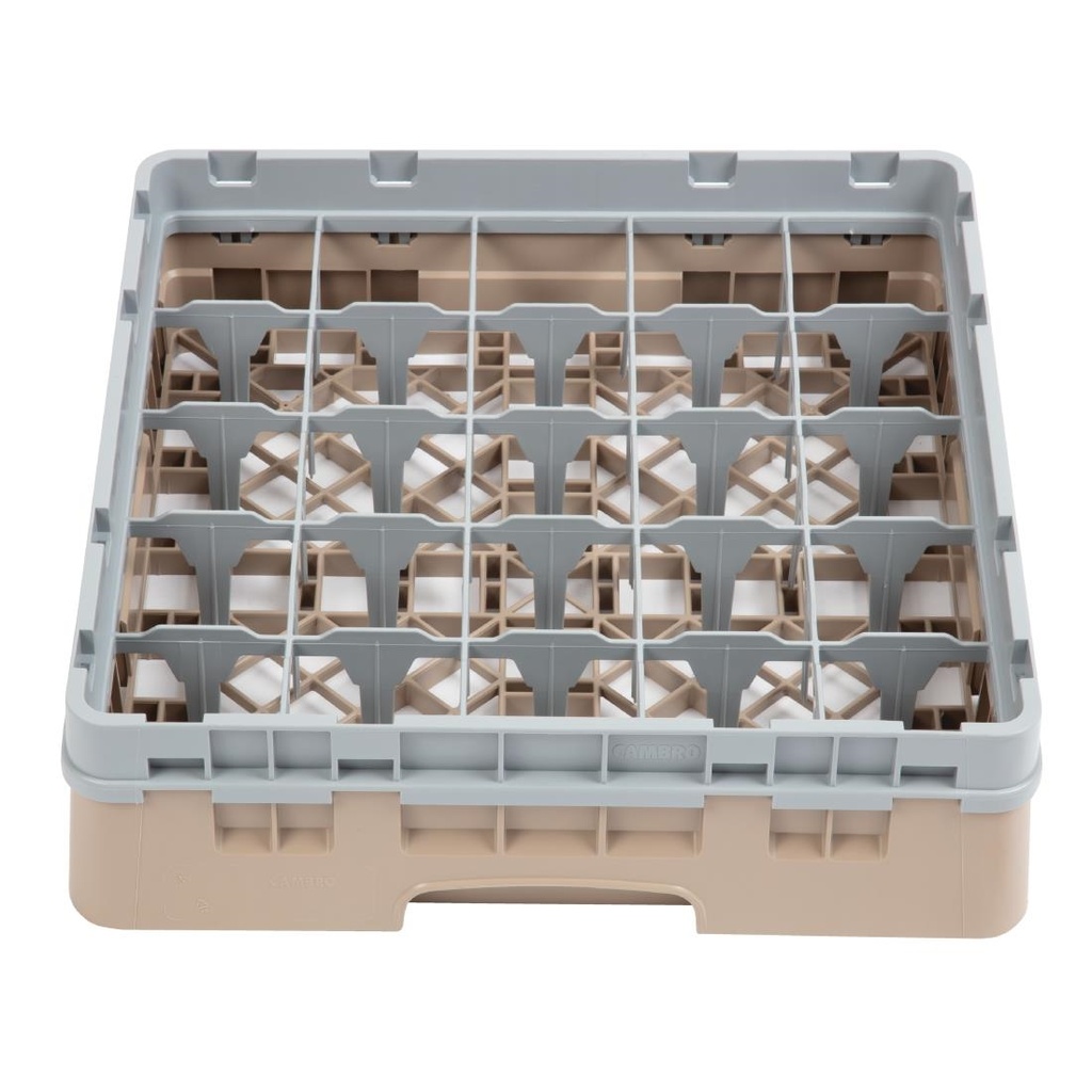 Casier à verres 25 compartiments Camrack Cambro beige hauteur max 92mm