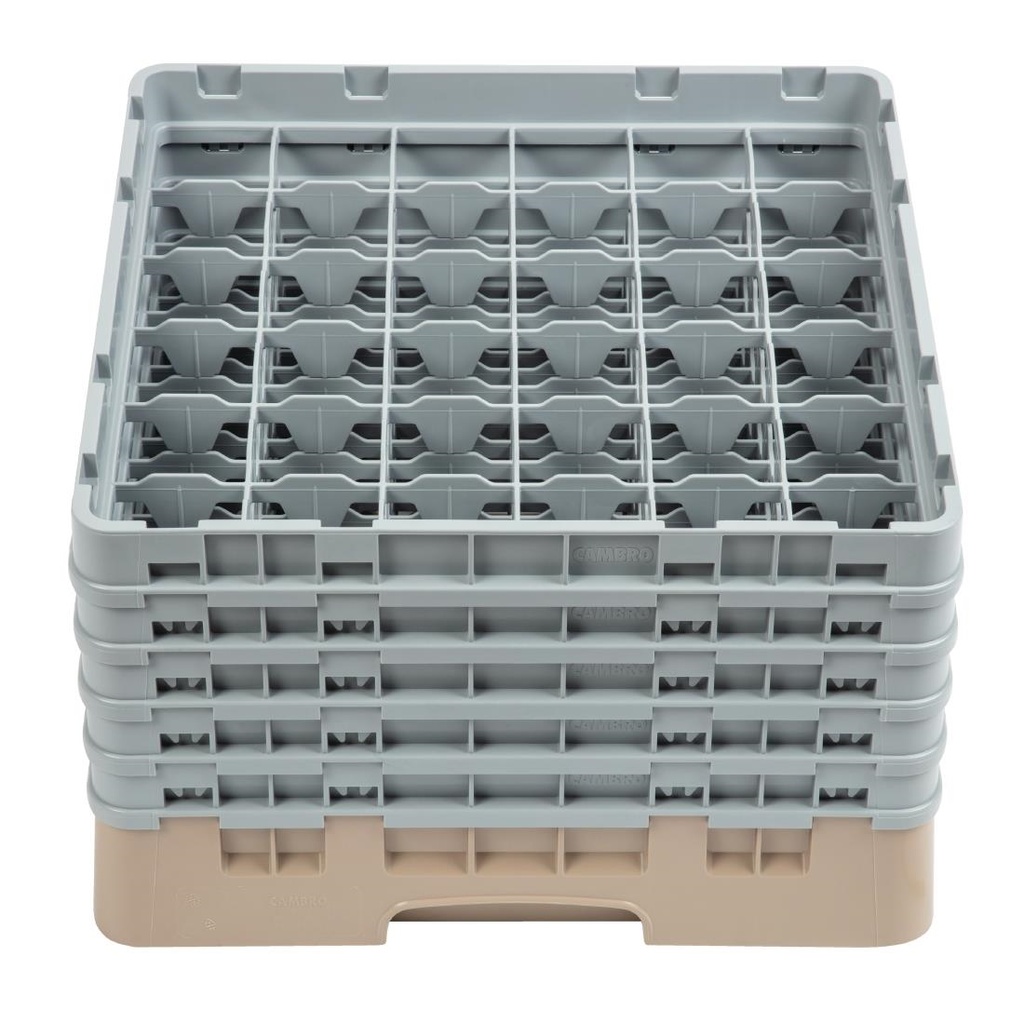 Casier à verres 36 compartiments Camrack Cambro beige hauteur max 257mm