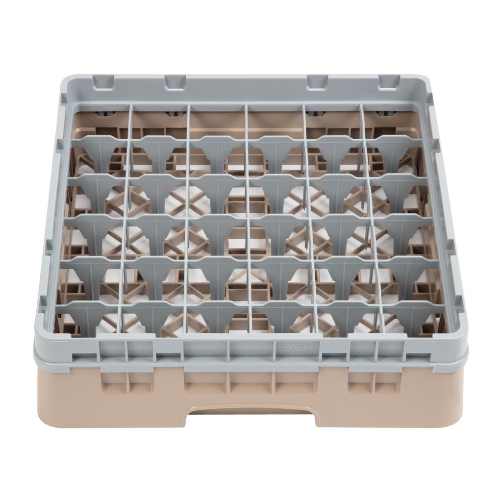 Casier à verres 36 compartiments Camrack Cambro beige hauteur max 92mm