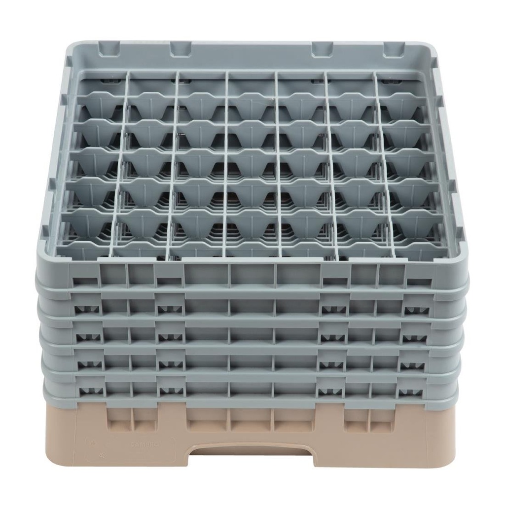 Casier à verres 49 compartiments Camrack Cambro beige hauteur max 257mm