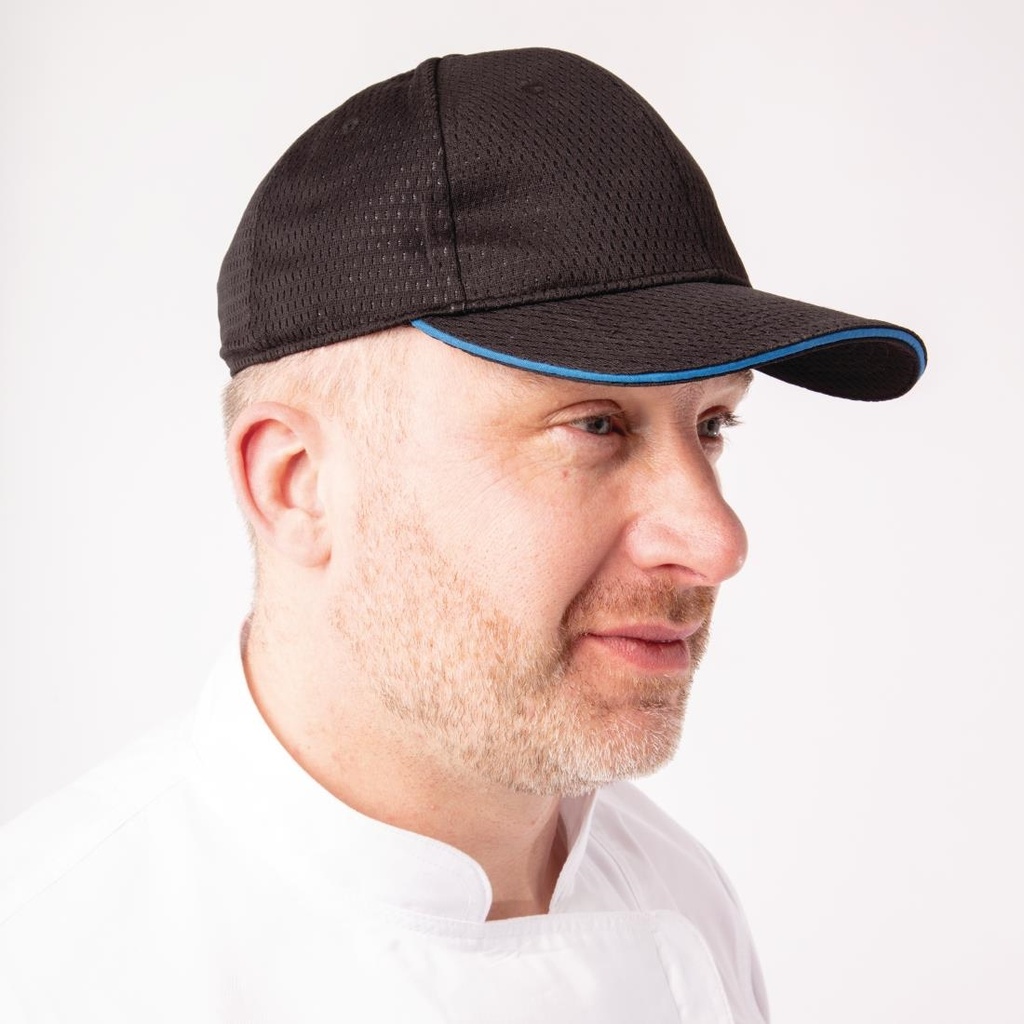 Casquette baseball Cool Vent Chef Works noire et bleue