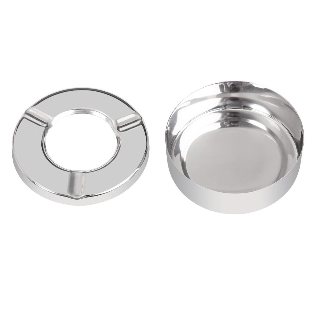 Cendrier inox anti-vent Olympia 90mm (lot de 6)