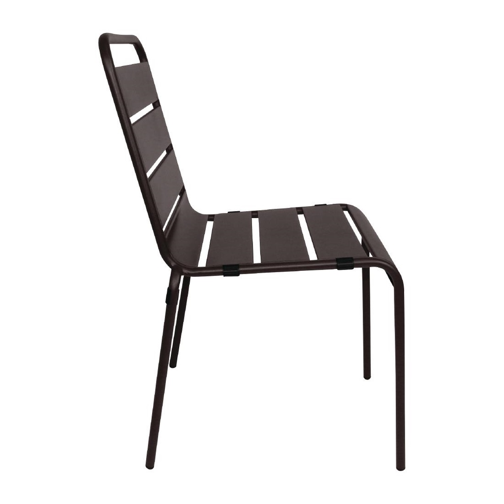 Chaise à lattes en acier Bolero noire lot de 4