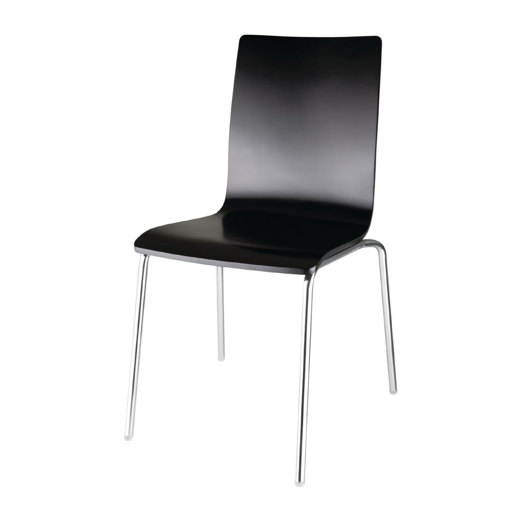 Chaise dossier carré noire Bolero lot de 4