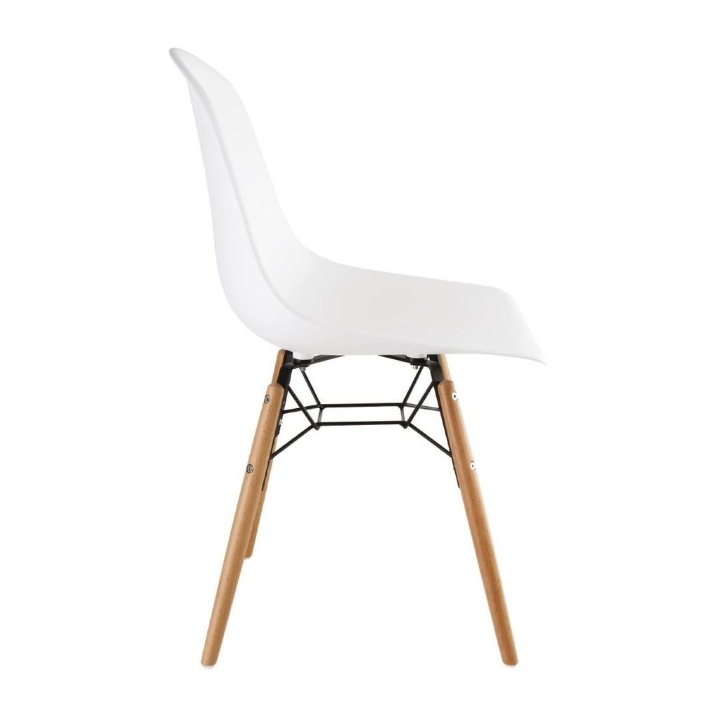 Chaise moulée PP avec structure métallique Arlo Bolero blanche (lot de 2)