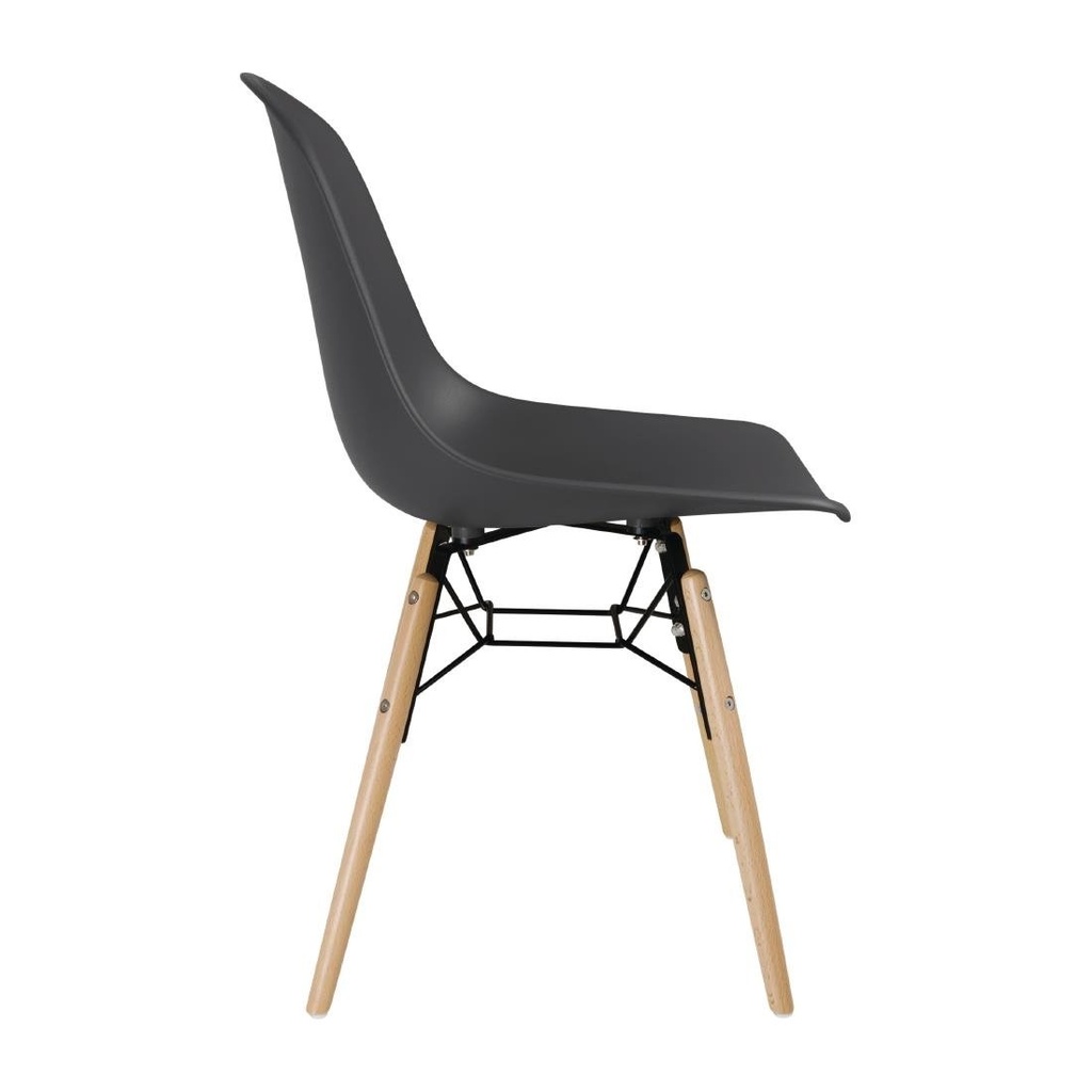 Chaise moulée PP avec structure métallique Arlo Bolero grise (lot de 2)