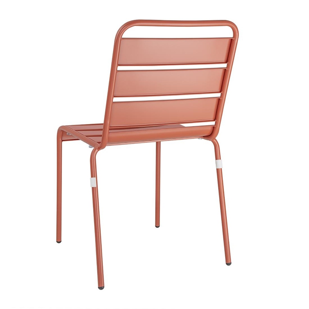 Chaises à lattes en acier Bolero terracotta (lot de 4)
