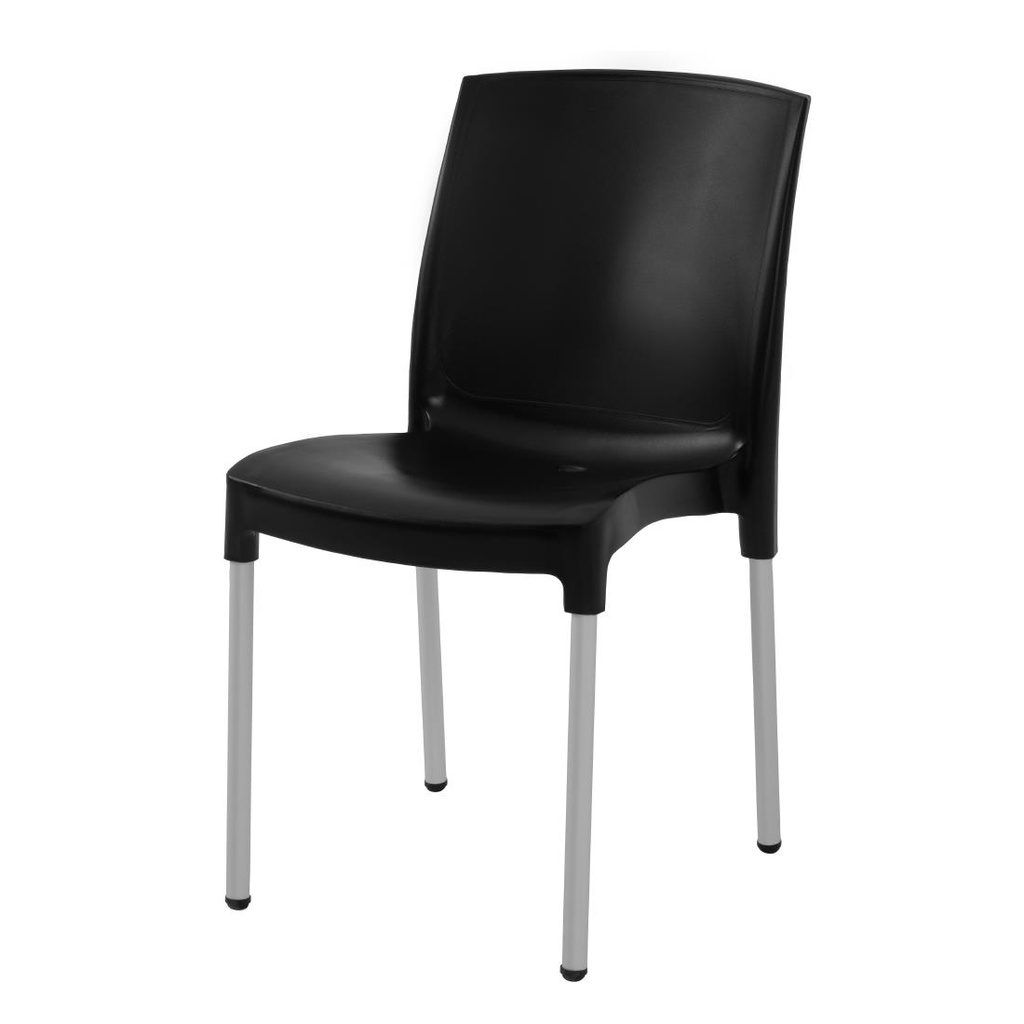 Chaises bistro empilables Bolero noires (Lot de 4)