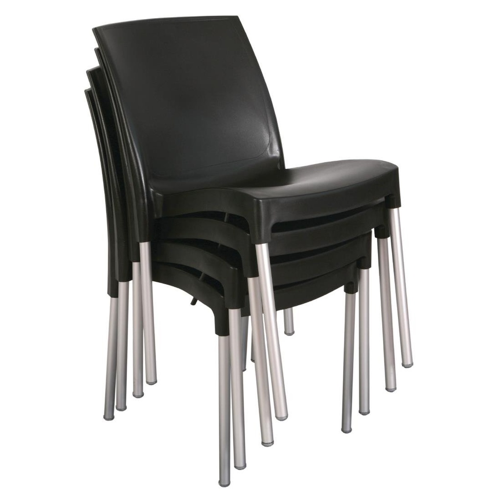 Chaises bistro empilables Bolero noires (Lot de 4)