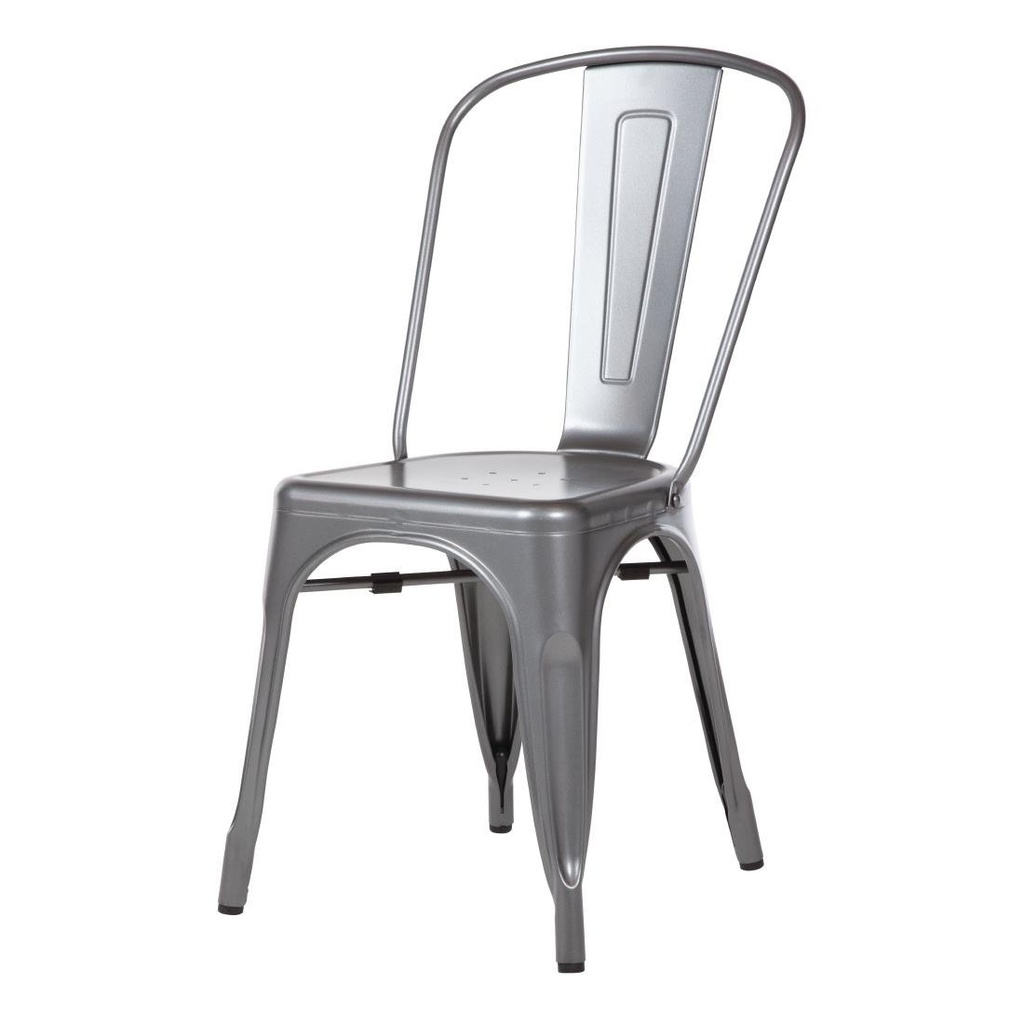 Chaises bistro en acier gris métallisé Bolero (lot de 4)