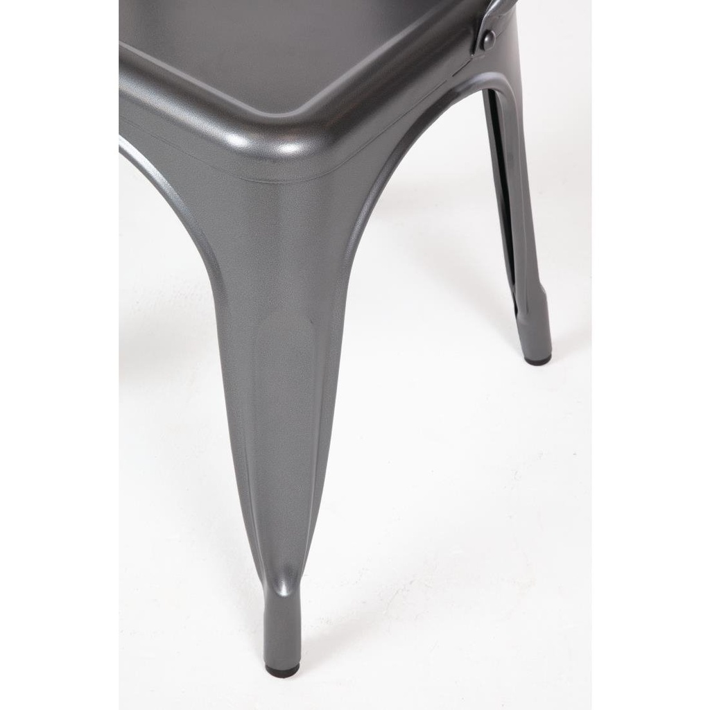 Chaises bistro en acier gris métallisé Bolero (lot de 4)