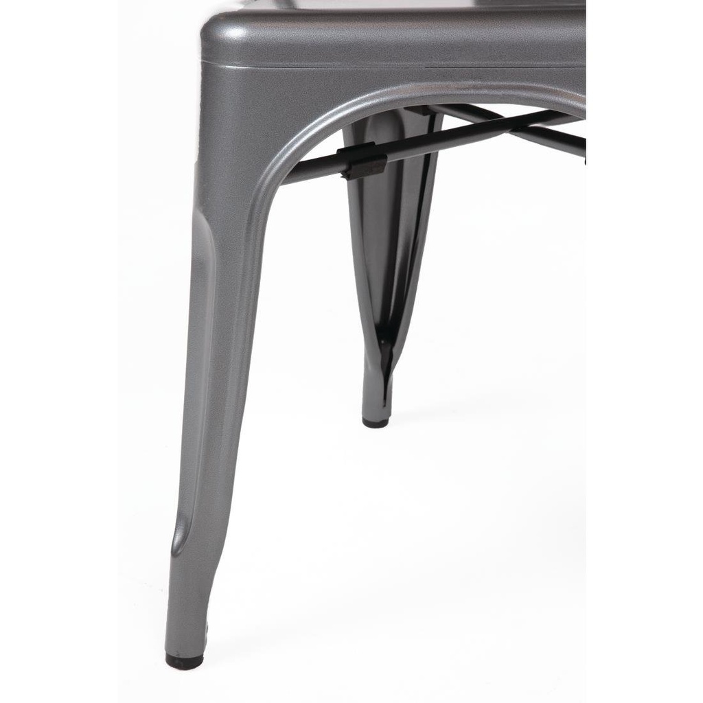 Chaises bistro en acier gris métallisé Bolero (lot de 4)