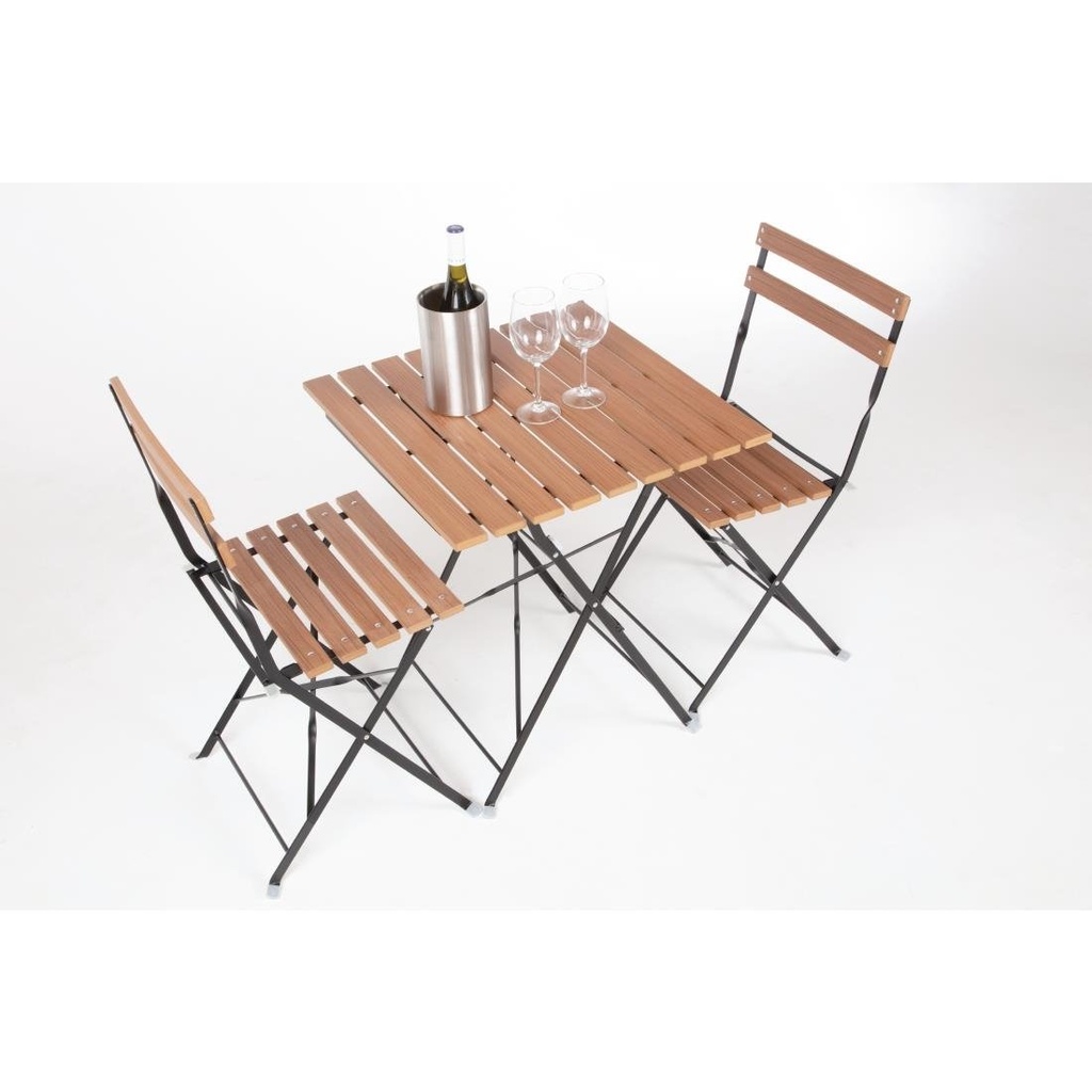 Chaises bistro en imitation bois Bolero (Lot de 2)