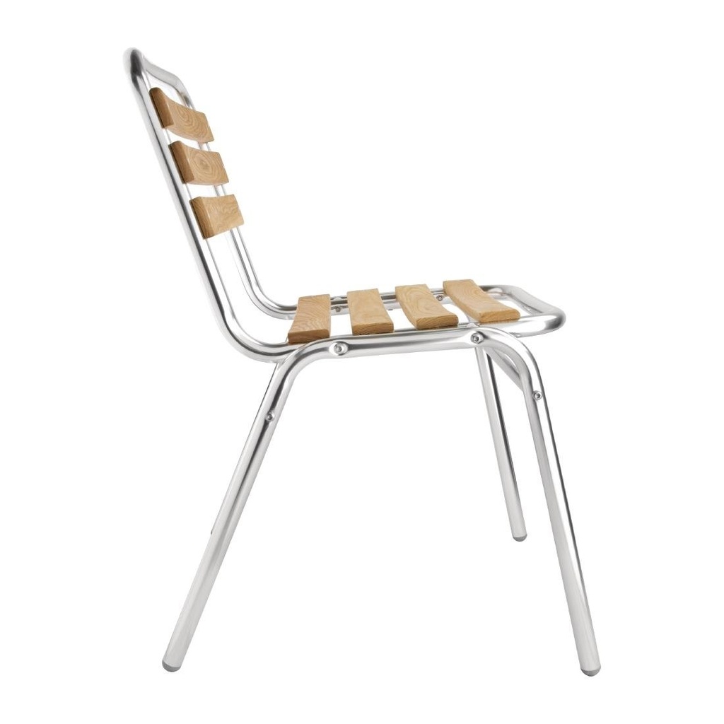 Chaises bistro frêne et aluminium Bolero (Lot de 4)