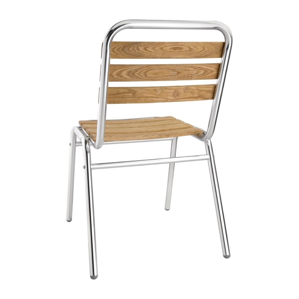 Chaises bistro frêne et aluminium Bolero (Lot de 4)